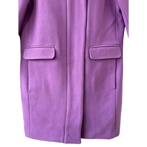 J.Crew Italian Stadium Cloth By Nello Gori Wool Blend Cocoon Coat Purple Size 2 - Picture 2 of 7